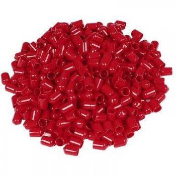 Set de 400 Tapas de PVC Rojo con Punta Redonda 10mm