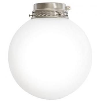 Kit Luce Sfera Piccola in Vetro Bianco con Portalampada Bianco e Ottone Brunito H.22 Cm