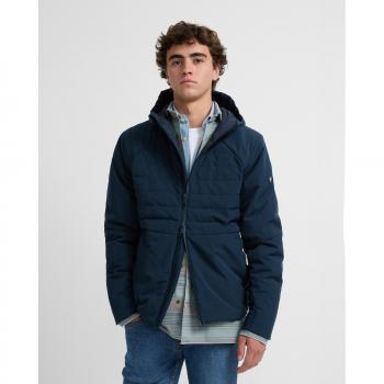 Abrigo de Hombre con Capucha Padded Azul Marino Silbon