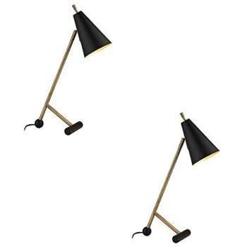 Modern Dual Task Lamps – Brass & Matte Black