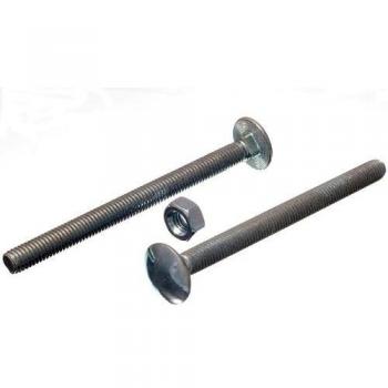 Professional Quality Cup Square Coach Bolt M8 8mm x 100mm Fully Threaded with Nuts BZP (Pack of 100)