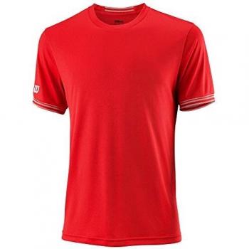 Wilson T-Shirt de Tennis Homme M TEAM SOLID CREW Rouge