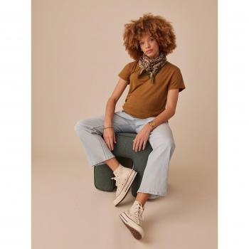 Jean Droit de Maternité Seamless ENVIE DE FRAISE Denim Blanchi