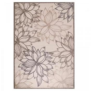 Tapis de Jardin Kilim Rond Marron et Crème Chimeko