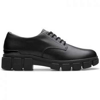 Clarks Evyn Lace Black Leather School Shoes