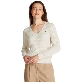 Tommy Hilfiger Damenpullover mit Zopfmuster und Logostickerei