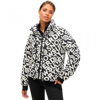 Superdry Women's Black Monogram Boxy Coat
