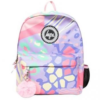 Pastel Print Badge Backpack in Multi-Coloured