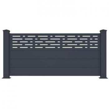 Set di Recinzioni Arlberg 190h90 in Alluminio Grigio