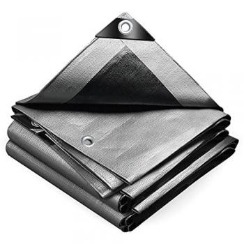 Lona Reforzada Exterior 4×8 m, PE 240 g/m² – Color Gris‑Negro (Vounot)