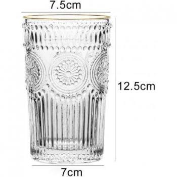 Taza de Cristal con Grabado de Girasol 260/380ml para Café y Vino