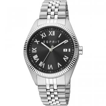 Reloj Esprit Hugh Dial Negro con correa Gris plata