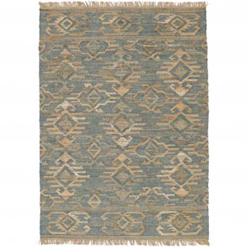 Copertura Pavimentale Jute Kalahari 140x200 – Beige/Blu