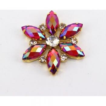 Strass cristal AB vert cousu avec perles pour décoration vestimentaire