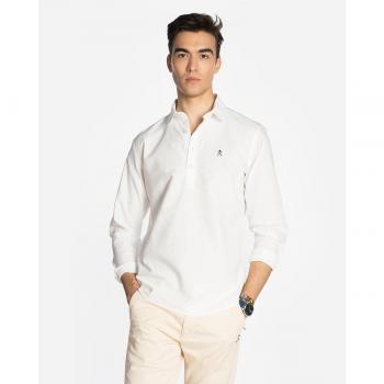 Harper & Neyer Camisa de hombre slim lisa en algodón blanco
