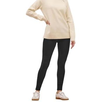 Black Tall Cotton Stretch Leggings for Women