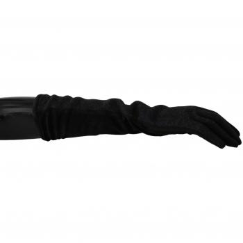 Dolce & Gabbana Black Gray Mid Arm Length Wool Gloves