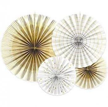 Set di Rosoni di Carta Bianchi e Oro
