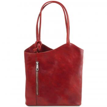 Zaino donna in pelle rossa