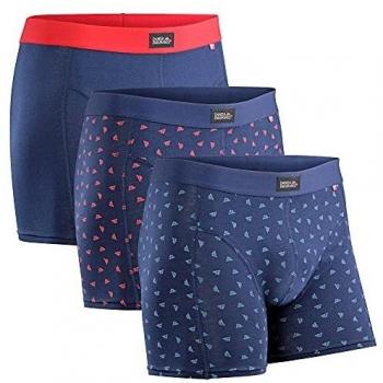 Mutande Uomo Cotone Elasticizzato Oeko-Tex, Pacco da 3, Nero, Grigio, Blu