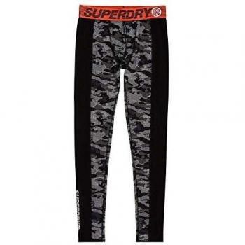 Superdry Carbon‑Black Punktsportleggings für Männer