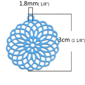 DoreenBeads 10 Stücke Kupferanhänger mit Blume des Lebens filigran für DIY-Schmuck 3cm x 2,7 cm