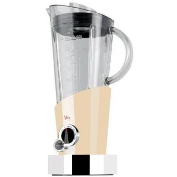Bugatti's Vela Evolution Electric Mixer for Smoothies and Milkshakes, 4 Speeds, 1.5 Liters, Cream-colored with Ice Crushing Ability