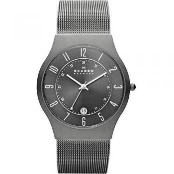 SKAGEN Grenen Titanium Analog Timepiece for Men with Gray Mesh Bracelet