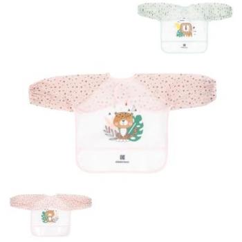Bavaglino Impermeabile Kikkaboo Maniche Lunghe Rosa Savana