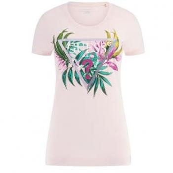 Guess T-Shirt Foglia in Stile Rosa