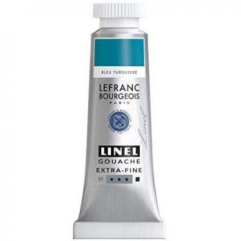 Lefranc Bourgeois Linel Gouache Extra-Fine Tube 14ml Bleu Turquoise Série 1 301196