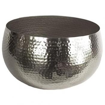 Leaf Metal Planter Bowl 32 x 20cm Hammered Silver