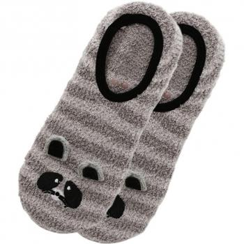 Fuzzy Animal Embroidery Floor Socks