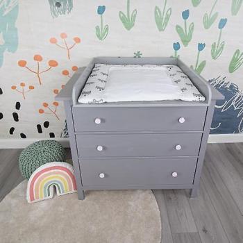 Cambiador Aaron Puckdaddy 108x11x80 cm gris para cómodas IKEA Hemnes