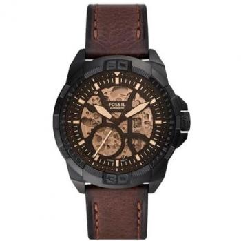 Fossil ME3219 : Montre analogique homme, automatique, cuir marron