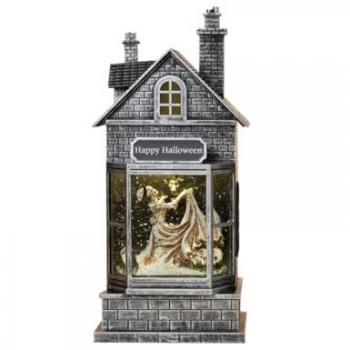 Deko-Wasserlaterne mit Skelett-Hochzeitspaar 27cm
