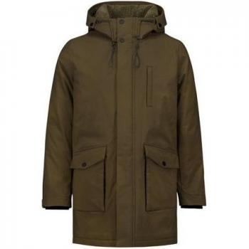 NO EXCESS Kapuzenwinterjacke für Herren – Größe M, taupe grau, aus 100 % recyceltem Polyester