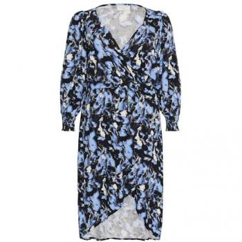 Langes Damenkleid KAFFE Curve Lurana Blau 44