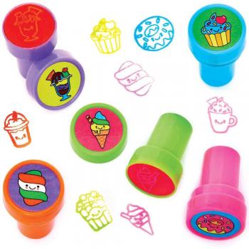 Sweet Treats Self-Inking Stampers (Pack of 10) Small Toys 5 assorted ink colours