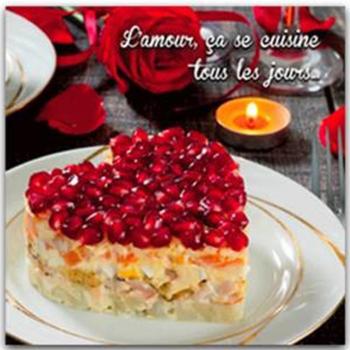 Designer Canvas “Gourmandise” (Love) – 28x28 cm Red, Q3636 by Lily
