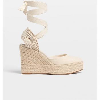 Stradivarius Ecru Tied Jute Wedges 6½