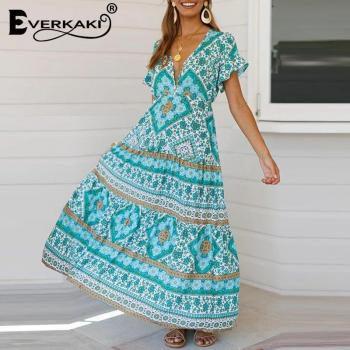 Vestido de Flores Estilo Boho Verano