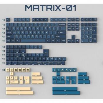 192 Keys GMK Clones Matrix-01 Double Shot Keycaps for Mechanical Keyboard
