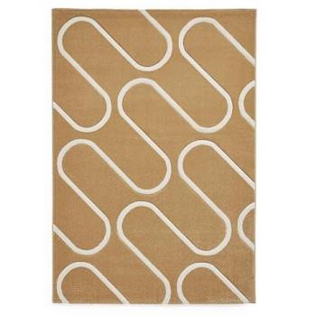 Catherine Lansfield Linear Curve Modern Geometric Rug 120x170 (Ochre)