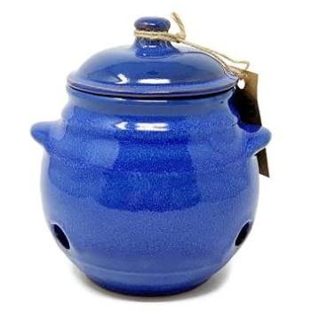 Hand‑Glazed Garlic Container by Selena – 15 cm