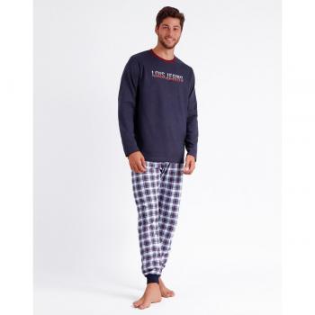 Pigiama da notte Lois navy a maniche lunghe, L
