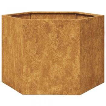 Jardinera hexagonal acero oxidado 69x60x45 cm Vidaxl 668328