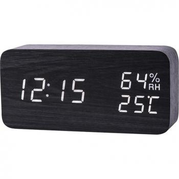 JINSUN Electronic Alarm Clock with Temperature and Humidity Display