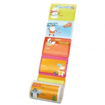 Étiquettes DIY Noël 65 mm × 45 mm – Pack de 72 pièces en rouleau