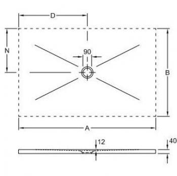 Receveur de douche Villeroy & Boch Subway Infinity 1500 x 750 mm blanc antidérapant